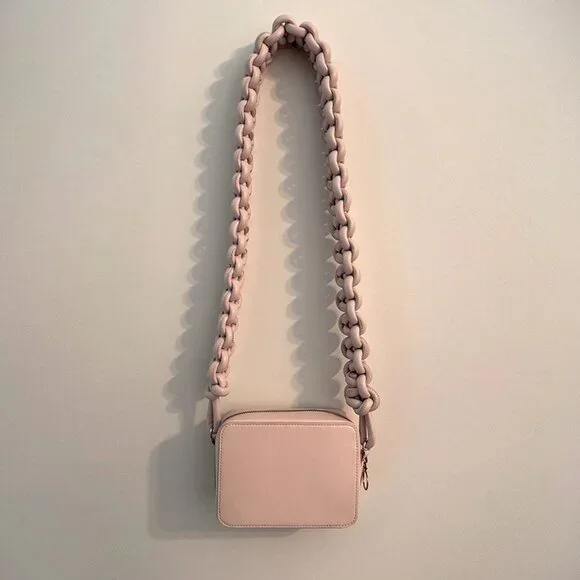 Kara Cobra Leather Camera Bag - Baby Pink - Picture 1 of 9
